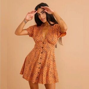 Marine Layer Camila Mini Dress Abstract Cheetah Print